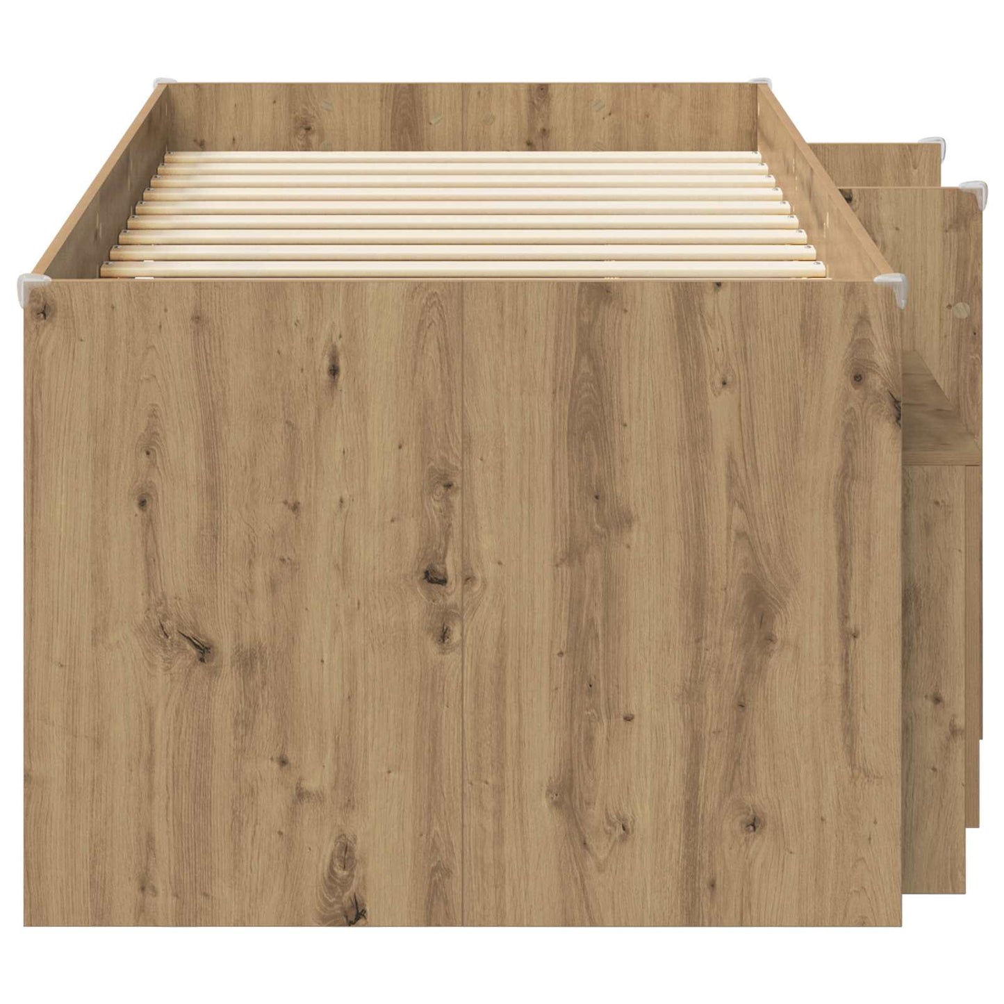 Loft Bed Frame met Kast 3 pcs Artisanaal eiken Bewerkt hout