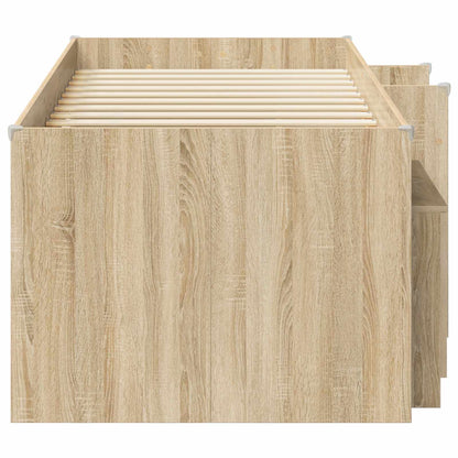 Loft Bed Frame met Kast 3 st Sonoma Eiken Bewerkt hout