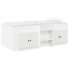 Loft Bed Frame with Cabinet with Shelf 3 pcs White Engineered Wood