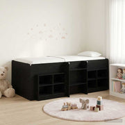 Loftbed frame met kast 203x101x68,5 cm zwart