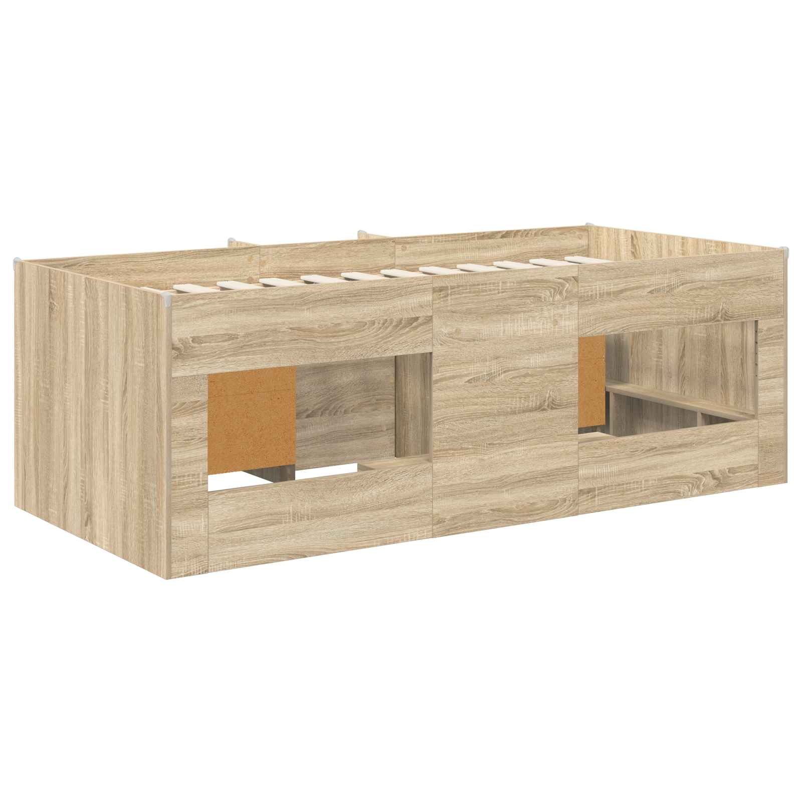 Loft Bed Frame met Kast 3 st Sonoma Eiken Bewerkt hout