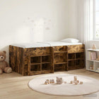 Loftbed met kast gerookt eiken 203x101x68,5 cm