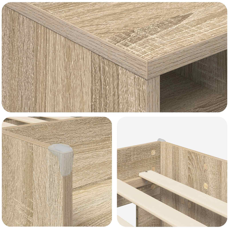 Loft Bed Frame met Kast 3 st Sonoma Eiken Bewerkt hout