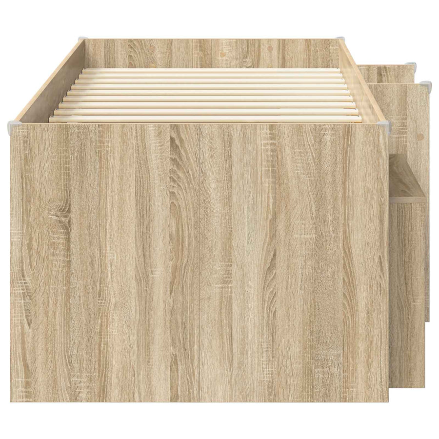 Loft Bed Frame met Kast 3 st Sonoma Eiken Bewerkt hout