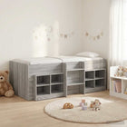 Loft bed met kast grijs Sonoma bewerkt hout 203x111x68,5 cm