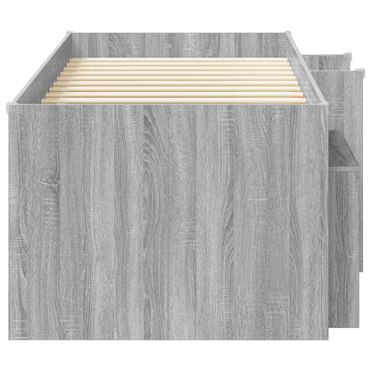Loft Bed Frame met Kast 3 st Grijs Sonoma Bewerkt hout