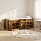 Bedframe met kast oud hout bewerkt hout 203x111x68.5 cm