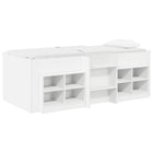 Loft Bed Frame with Cabinet with Shelf 3 pcs White Engineered Wood