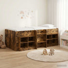 Loftbed met kast 203x119,5x68,5 cm gerookt eiken