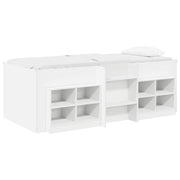 Loft bed frame met kast 193x111x68.5 cm wit bewerkt hout