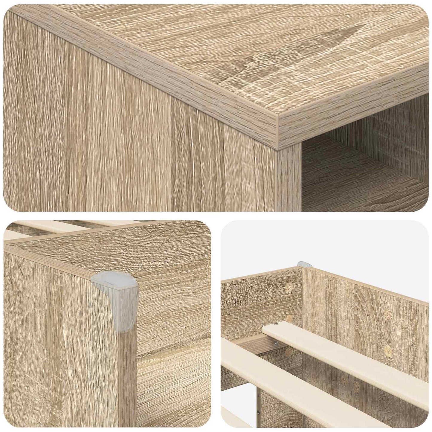 Loft Bed Frame met Kast 3 st Sonoma Eiken Bewerkt hout