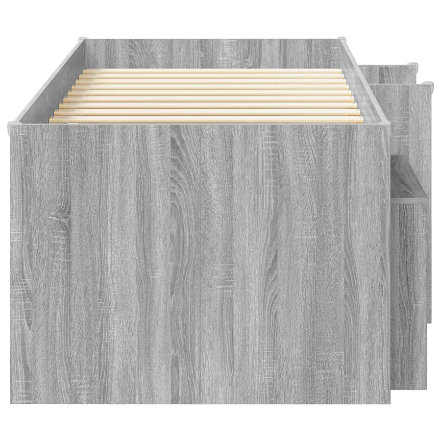 Loft Bed Frame met Kast 3 st Grijs Sonoma Bewerkt hout