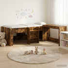 Kinderbed frame met bureau gerookt eiken 203x101x68,5 cm