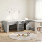 Bedframe met bureau 203x101x68,5 cm grijs sonoma