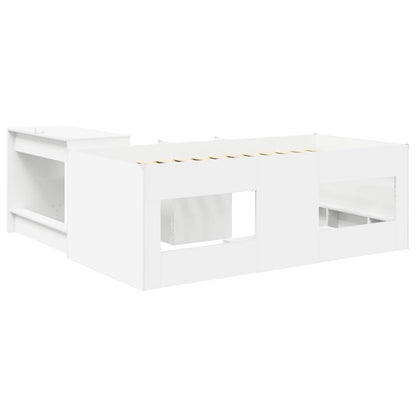 Hoge Bed Frame met Bureau voor Kinderen Wit 98.5 x 200 cm
