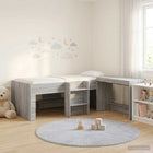 Kinderbed met bureau 203x119 cm grijs Sonoma
