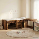 Kinderbed hoog met bureau 203x119,5x68,5 cm oud hout