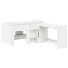 Hoge Bed Frame met Bureau voor Kinderen Wit 80 x 160 cm