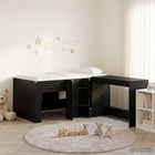 Kinderbed met bureau zwart eiken 163x101x68.5 cm