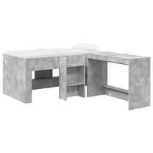 Hoge Bed Frame met Bureau voor Kinderen 2 st Betongrijs