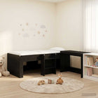 Kinderbed met bureau 193x111x68,5 cm zwart eiken