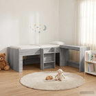 Kinderbed met bureau 193x111x68,5 cm grijs sonoma bewerkt hout