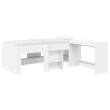 Hoge Bed Frame met Bureau voor Kinderen Wit 75 x 190 cm