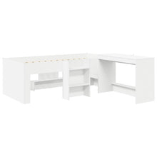 Hoge Bed Frame met Bureau voor Kinderen Wit 75 x 190 cm