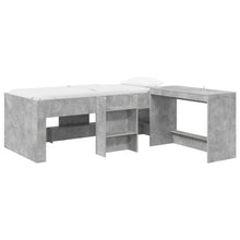 Hoge Bed Frame met Bureau voor Kinderen Betongrijs 75 x 190 cm