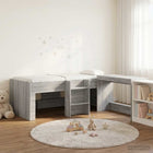 Kinderbed met bureau 193x96x68,5 cm grijs Sonoma