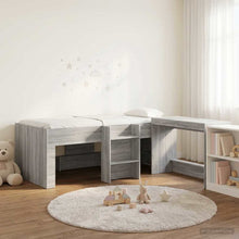 Hoge Bed Frame met Bureau voor Kinderen 2 st Grijs Sonoma