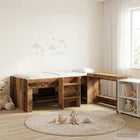 Bed met bureau 193x96x68.5 cm oud hout