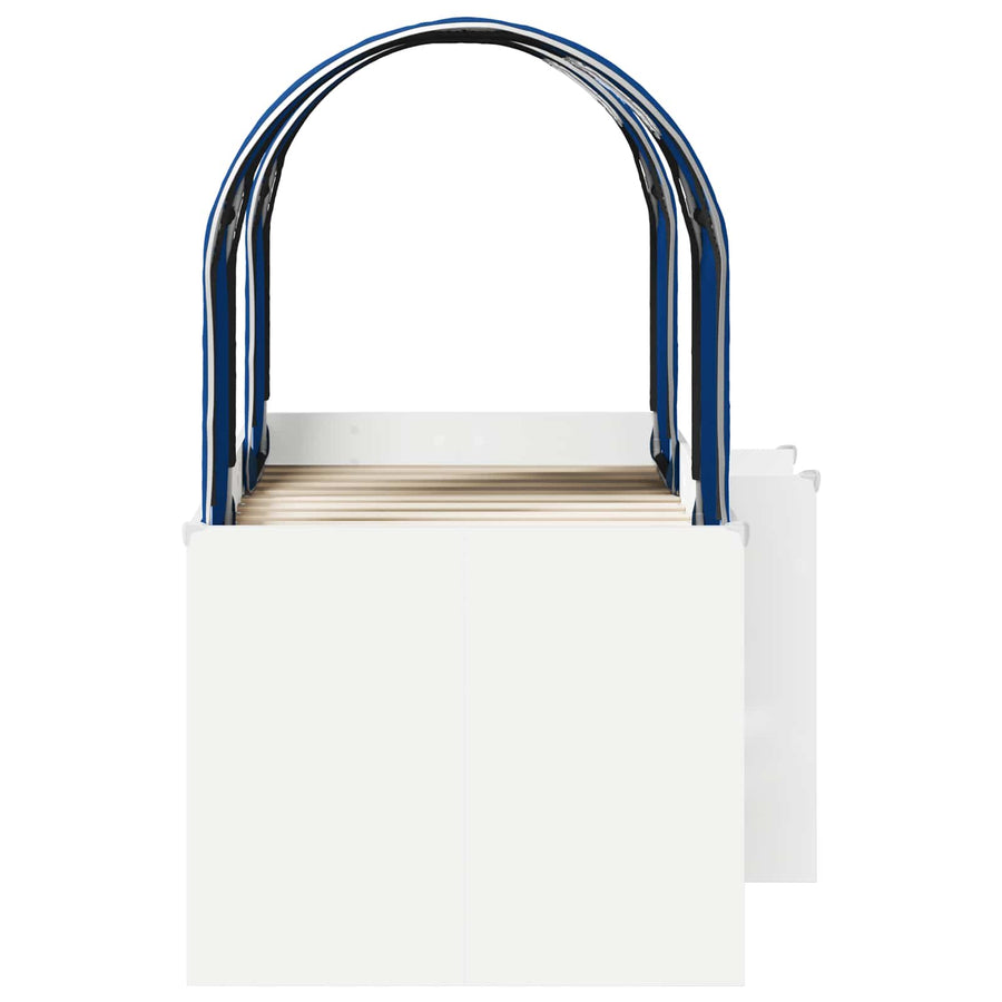 Bed met Tunnel 4 pcs Wit en Blauw Bewerkt hout