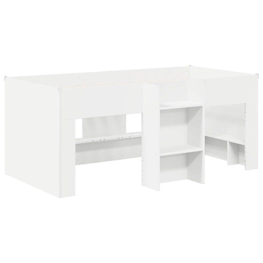 Bed met Tunnel 4 pcs Wit en Roze Bewerkt hout