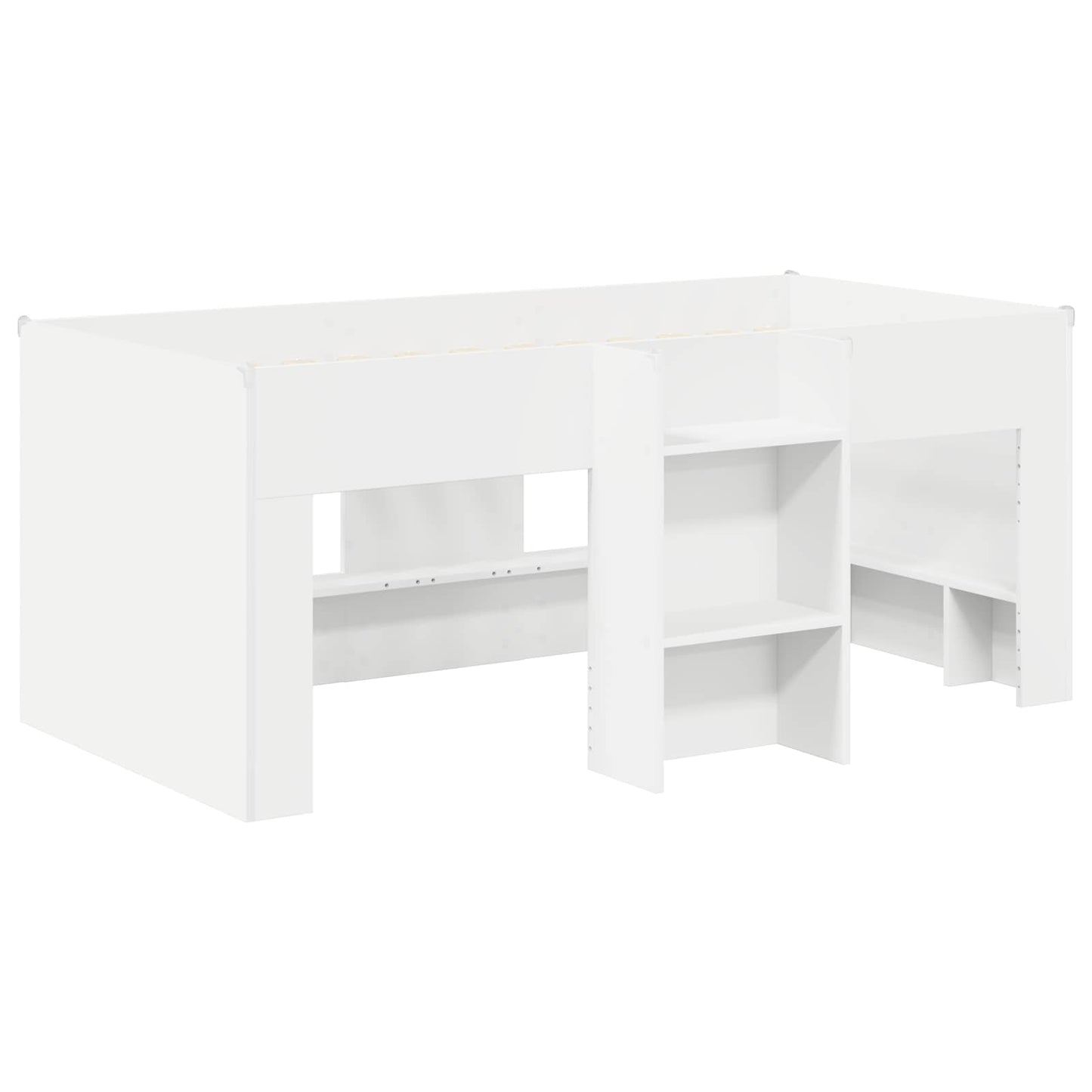 Bed met Tunnel 4 pcs Wit en Rood Bewerkt hout