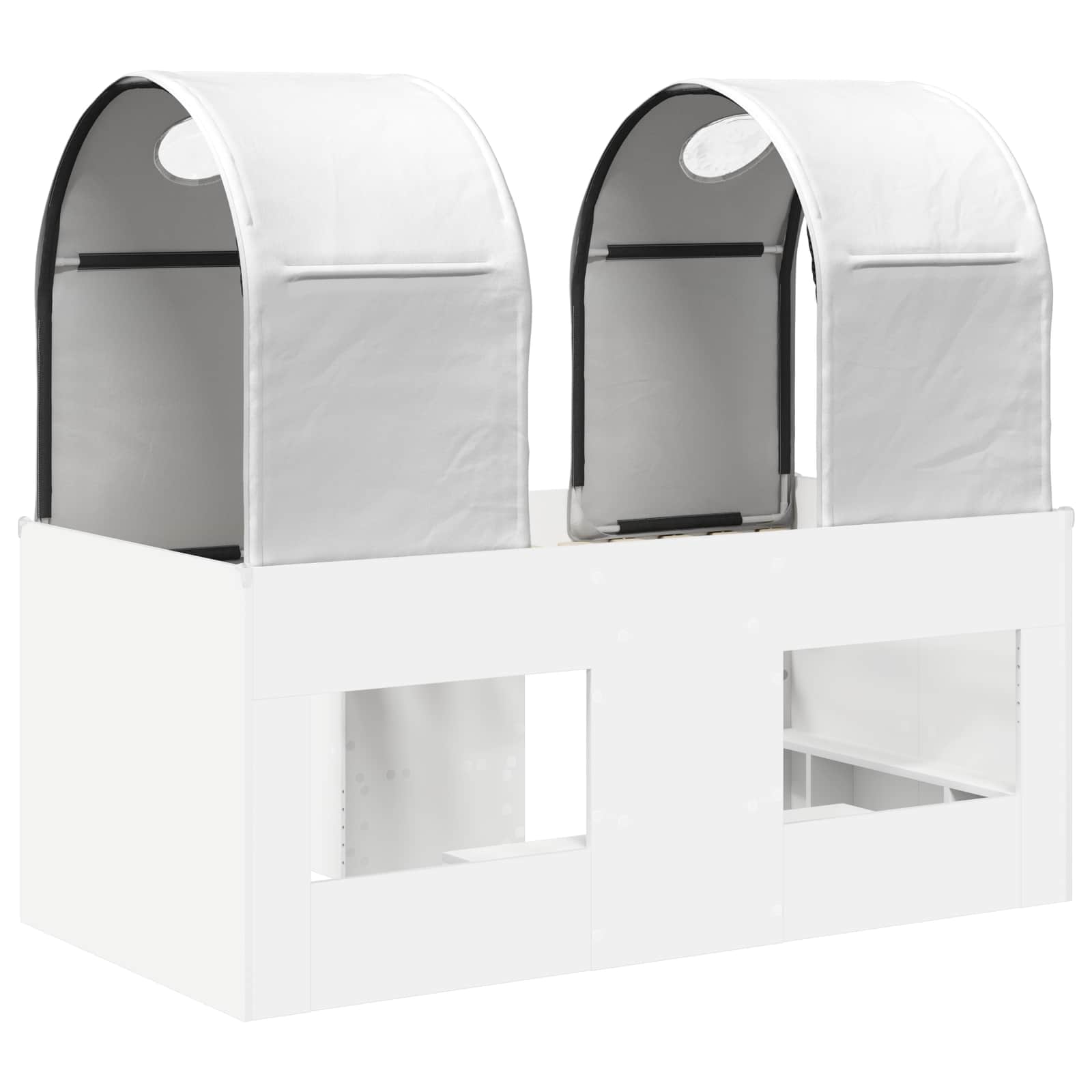 Bed met Tunnel 4 pcs Wit Bewerkt hout