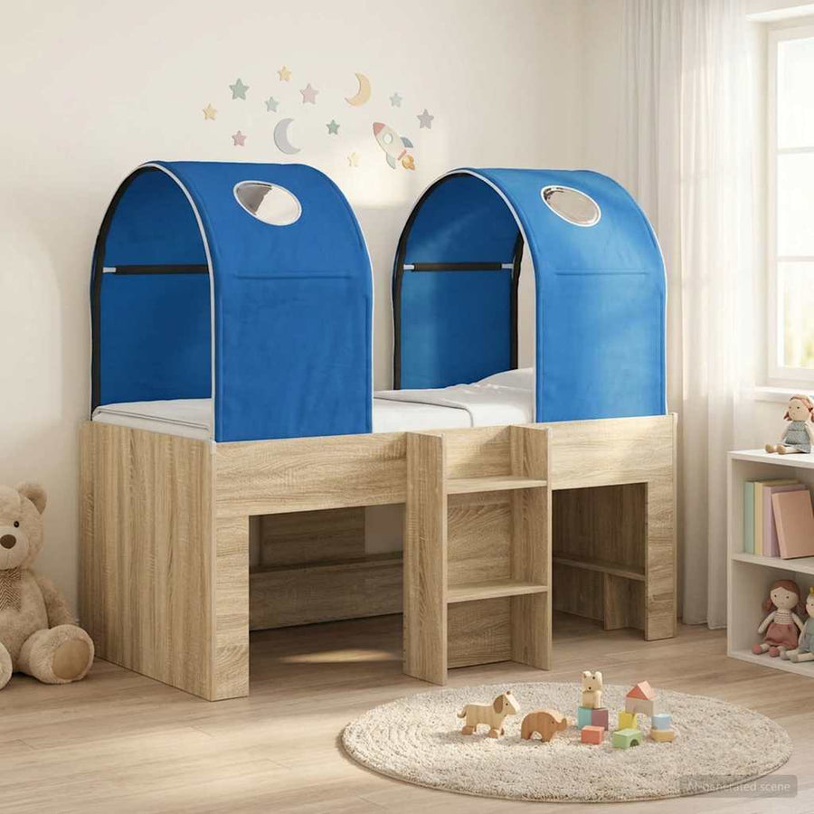 Bed met Tunnel 3 st Sonoma en Blauw Bewerkt hout