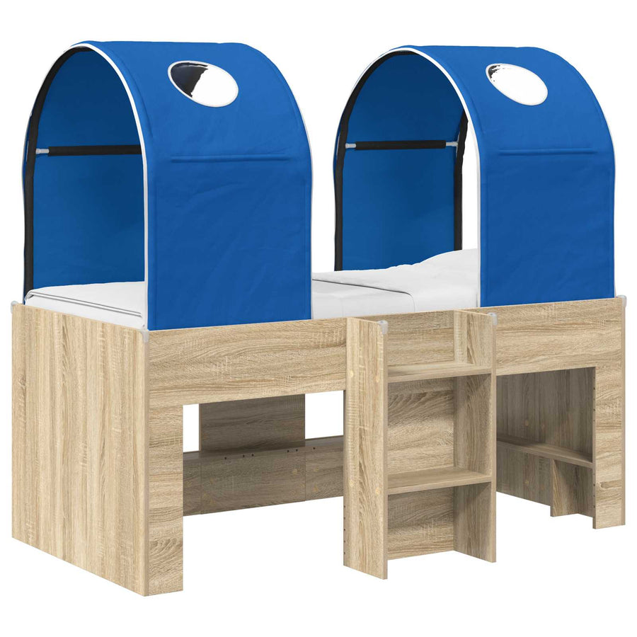 Bed met Tunnel 3 st Sonoma en Blauw Bewerkt hout