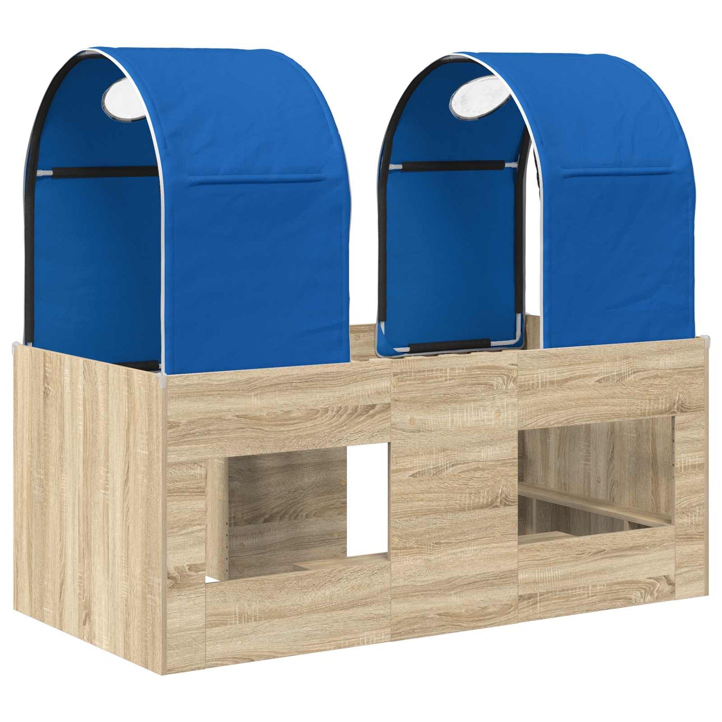 Bed met Tunnel 3 st Sonoma en Blauw Bewerkt hout