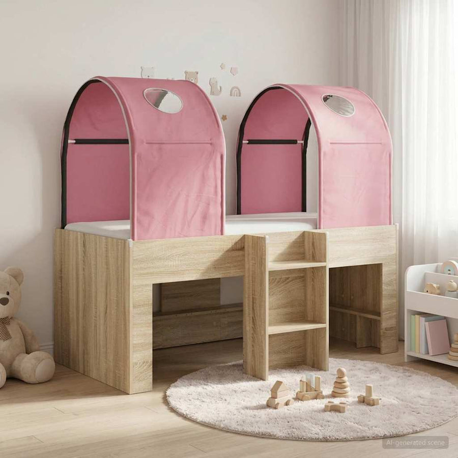 Bed met Tunnel 3 st Sonoma en Roze Bewerkt hout