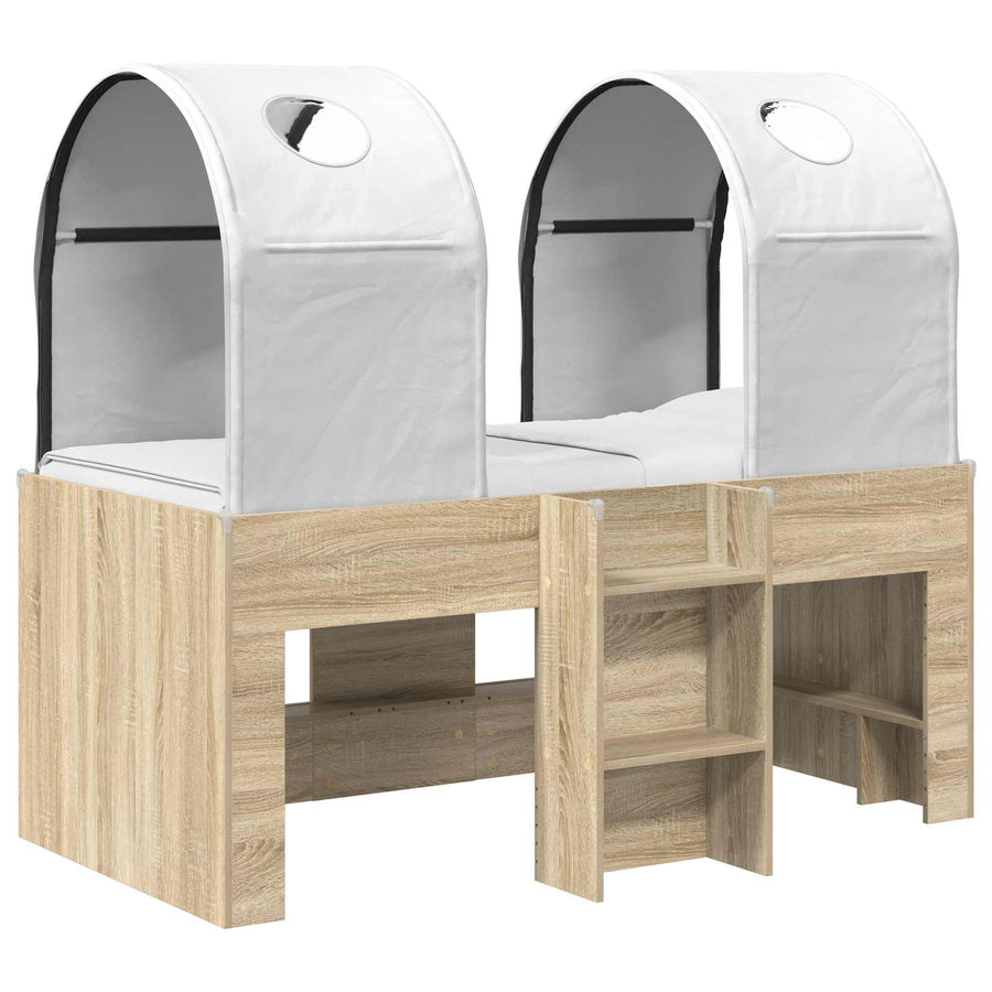 Bed met Tunnel 3 st Sonoma en Wit Bewerkt hout