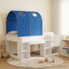 Bed with Tunnel 4 pcs White and Blue Engineered wood