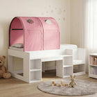 Bedframe 163x108,5x65 cm wit roze bewerkt hout