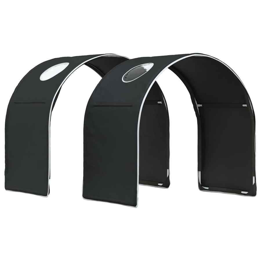 Bed met Tunnel 4 pcs Wit en zwart Bewerkt hout