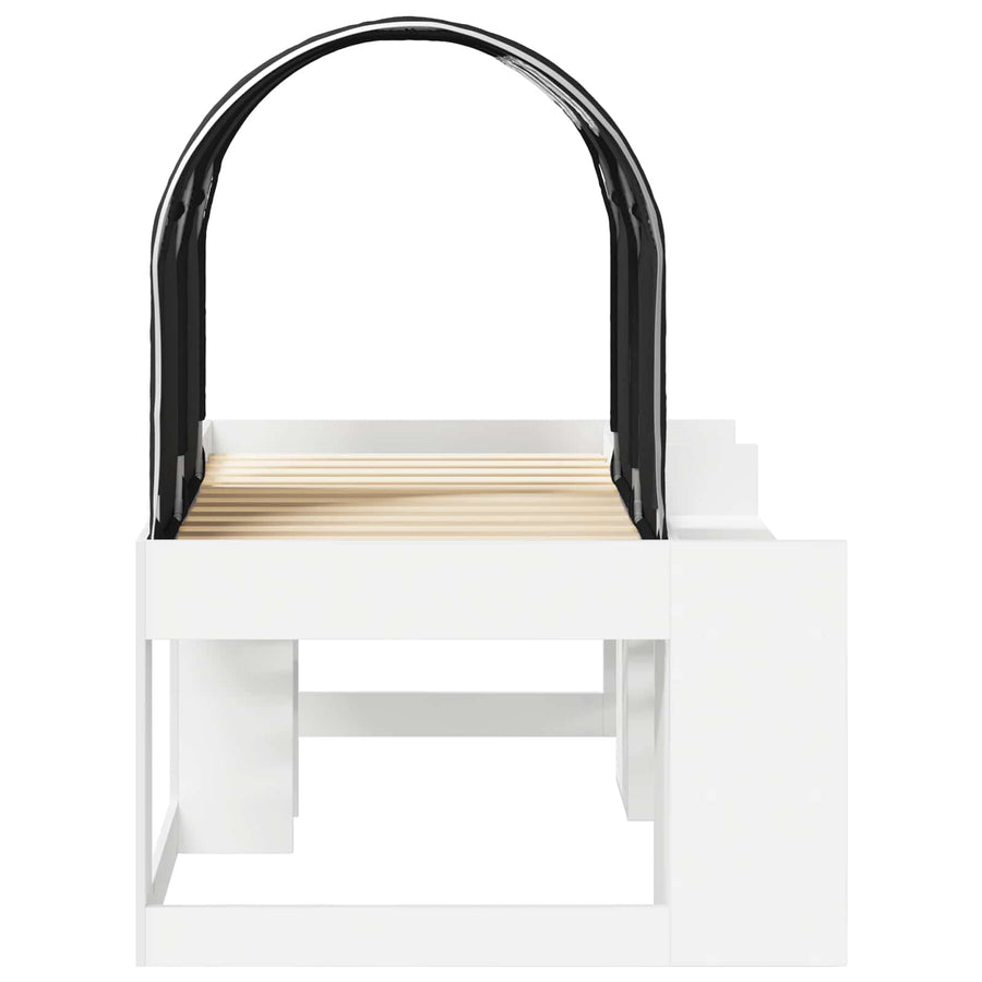 Bed met Tunnel 4 pcs Wit en zwart Bewerkt hout