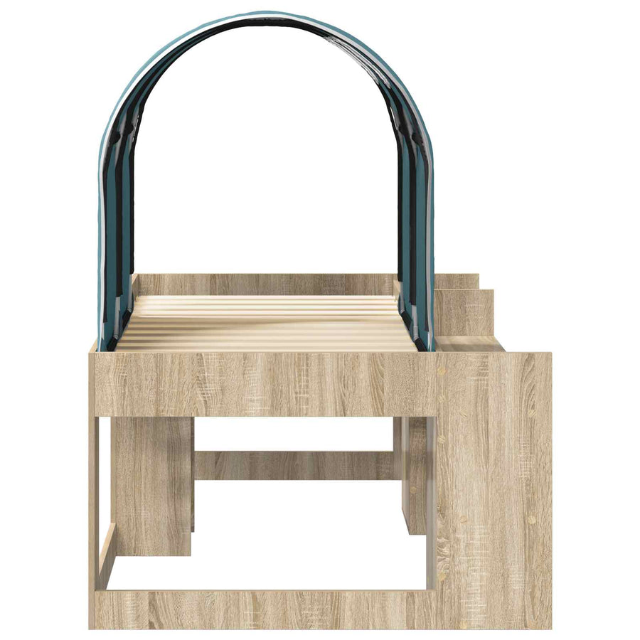 Bed met Tunnel 3 st Sonoma eiken en lichtblauw Bewerkt hout