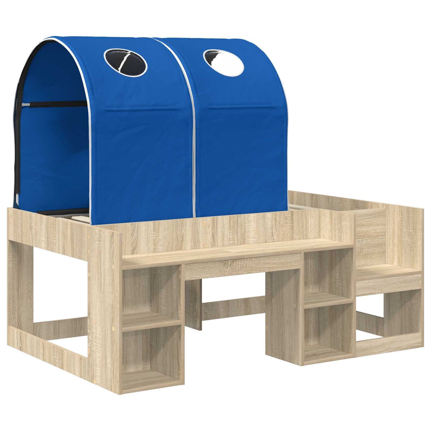 Bed met Tunnel 3 st Sonoma eiken en blauw Bewerkt hout