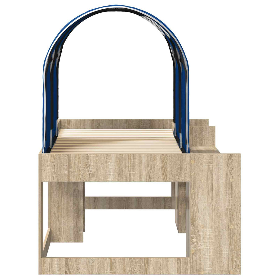 Bed met Tunnel 3 st Sonoma eiken en blauw Bewerkt hout