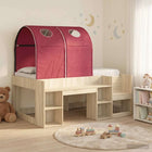 Bed met tunnel en plank 108,5x163x65 cm bewerkt hout