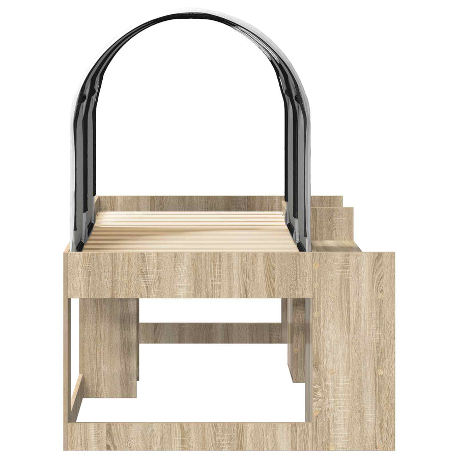 Bed met Tunnel met plank 3 st Sonoma eiken en wit Bewerkt hout